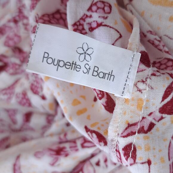 Poupette St Barth Estelle Floral Mini Dress Size XS Pink Yellow Beachy Boho - Picture 13 of 14